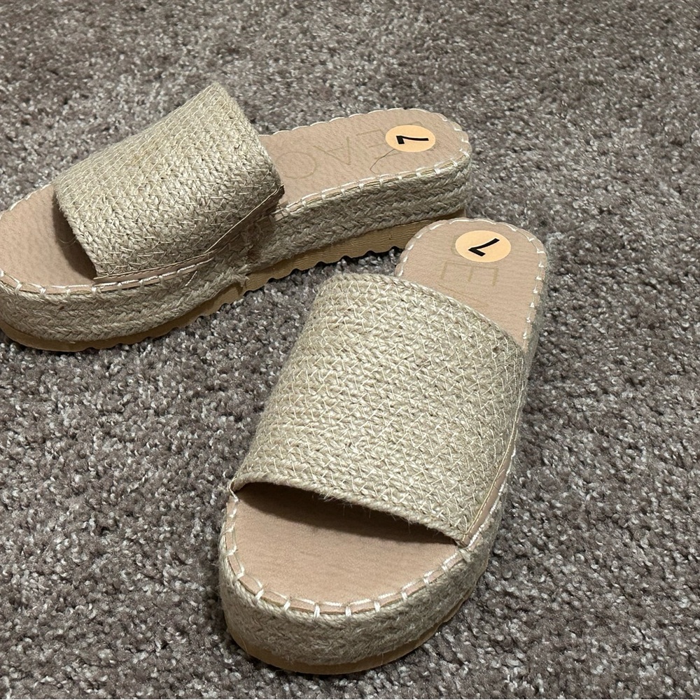 Women's Beige Espadrille Slides